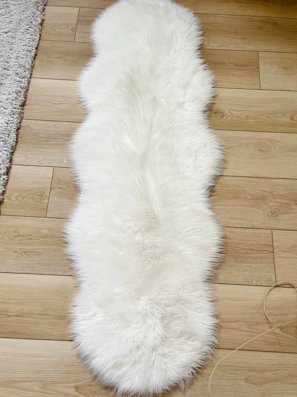 Soft White Sheepskin 2x6 Runner-Faux